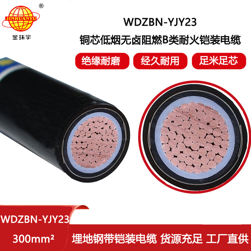 金環(huán)宇電線(xiàn)電纜 單芯阻燃耐火鎧裝電纜 WDZBN-YJY23-300平方無(wú)鹵低煙電線(xiàn)電纜